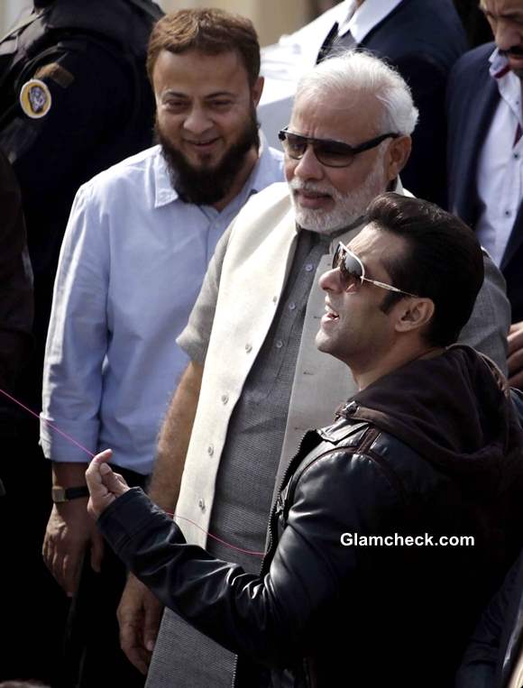 Salman Khan Flies Kites with Narendra Modi on Makar Sankrant 2014