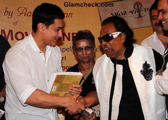 Aamir Khan with Bollywood music composer Ravindra Jain