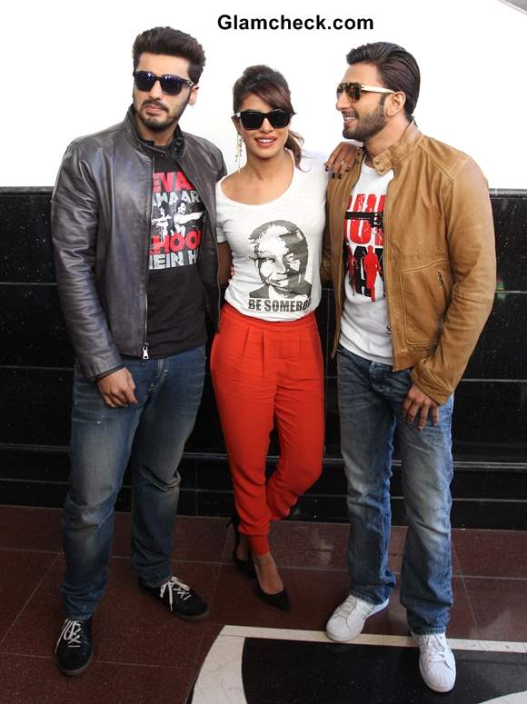 Cast of Gunday at Wellingkar College in Mumbai