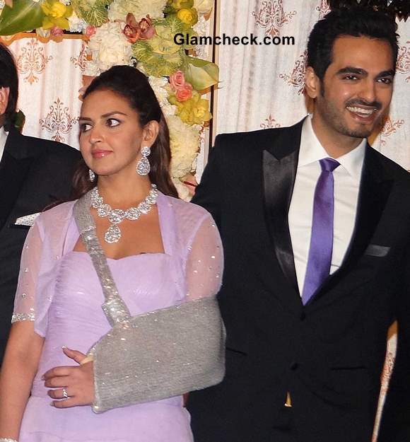 Esha Deol with Bharat at Wedding Reception of Ahana Deol-Vaibhav Arora