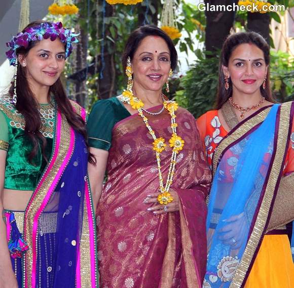 Hema Ahana Esha Deol Shine at Ahanas Mehendi Ceremony