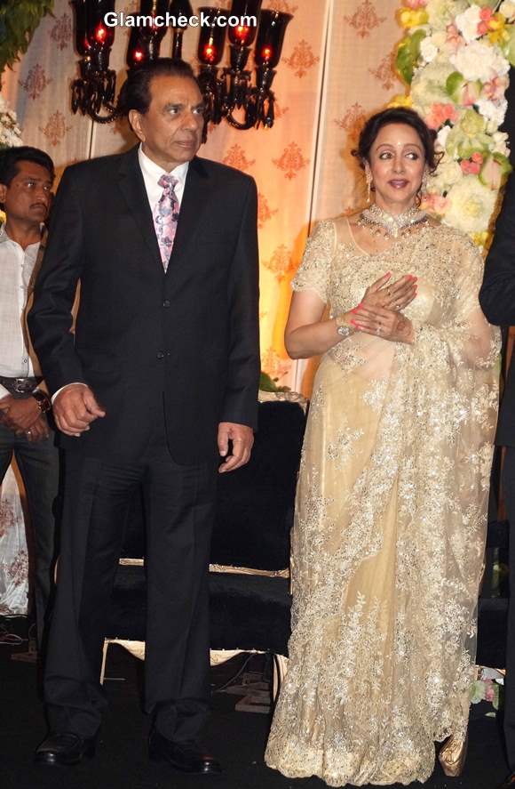 Hema Malini and Dharmendra at Ahana Deol-Vaibhav Arora Wedding Reception in Delhi