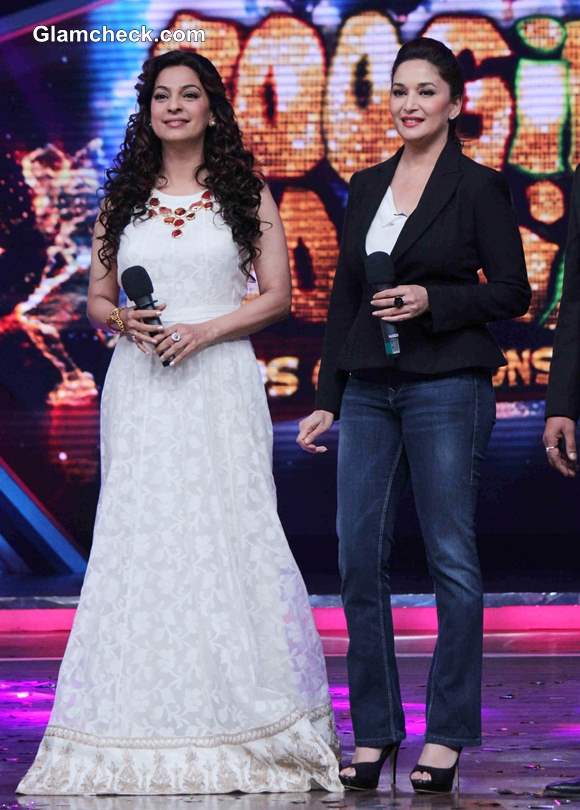 Juhi Chawla and Madhuri Dixit Promote Gulaab Gang at Boogie Woogie