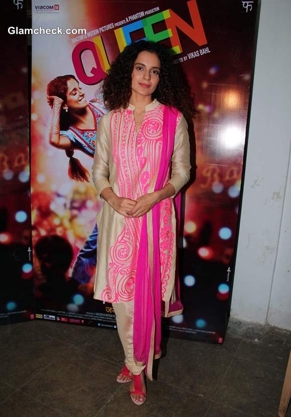 Kangana Ranaut 2014 in Salwaar Kameez at Queen Promotions