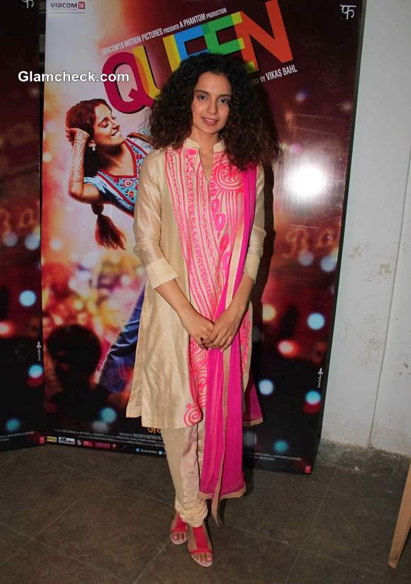 Kangana Ranaut in Salwaar Kameez at Queen Promotions