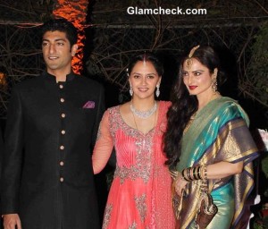 Rekha at Ahana Deol and Vaibhav Vora Marriage