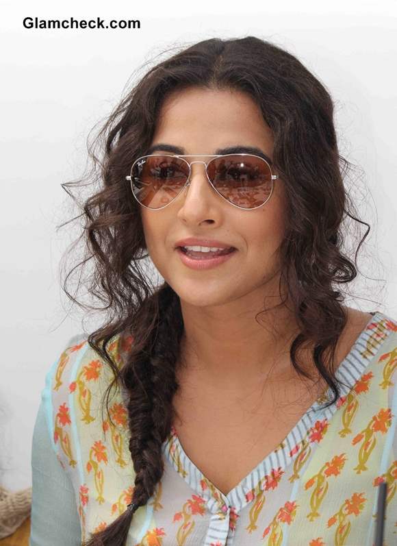 Vidya Balan 2014 Hairstyle Fishtail Braid