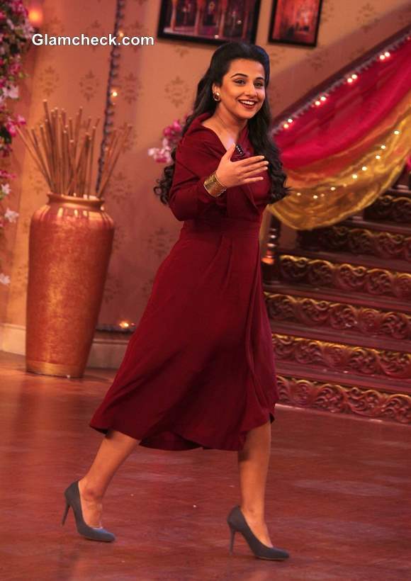 Vidya Balan in Red Dress on Comedy Nights with Kapil