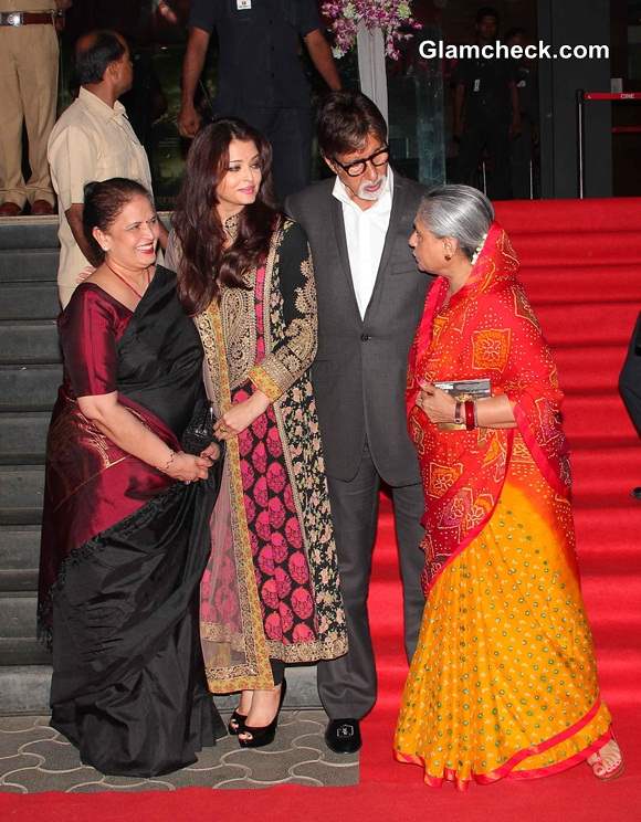 Aishwarya Rai with her mother and in-laws at Kochadaiiyaan Trailer Launch