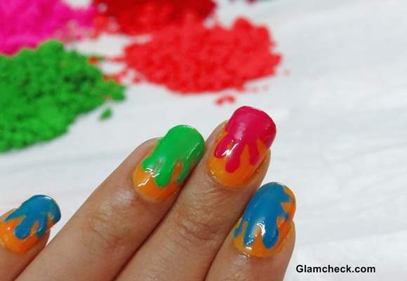 Holi Nail Art DIY - Splash of Colors