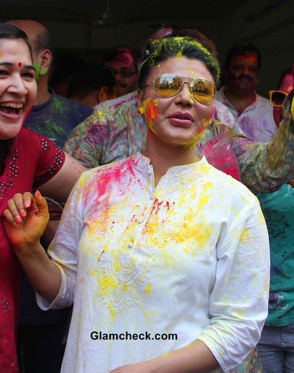 Rakhi Sawant 2014 during Holi Celebrations