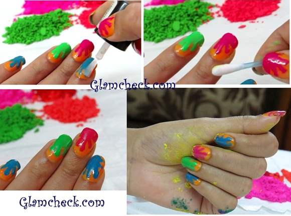 Splashes and Splatters Holi Nail Art DIY