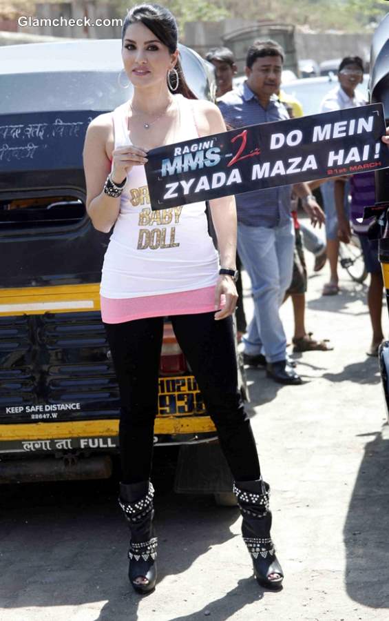 Sunny Leone Promotes Ragini MMS 2  Autorickshaw Campaign