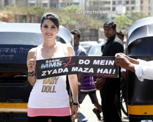 Sunny Leone Promotes “Ragini MMS 2” in Autorickshaw Campaign — Indian