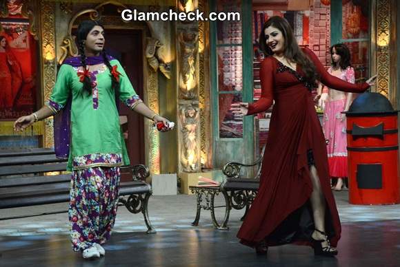 Raveena Tandon Maroon Gown on Mad in India