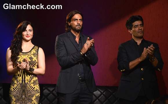 Elli Avram Arjun Rampal and fashion designer Manish Malhotra