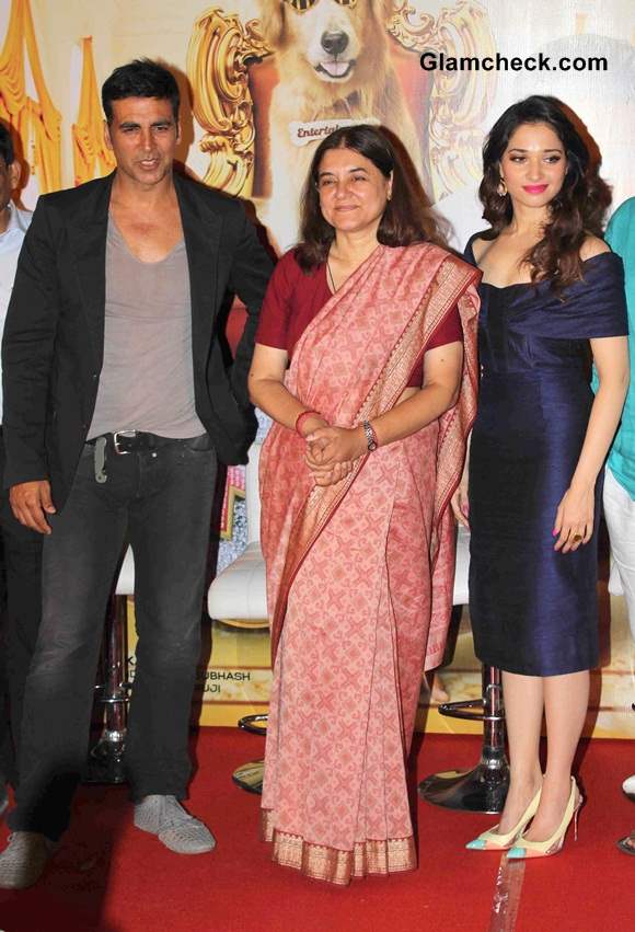 Maneka Gandhi Joins Akshay and Tamannah to Launch Its Entertainment Trailer