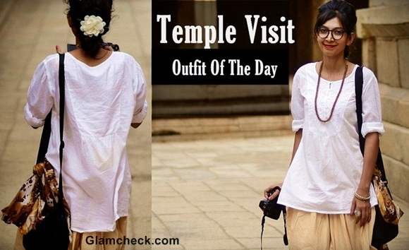 Outfit of the Day - Temple visit in sage inspired neutral colors