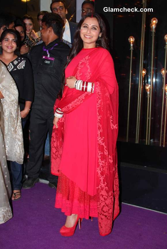 Rani Mukherjee in red Sabyasaachi anarkali 2014