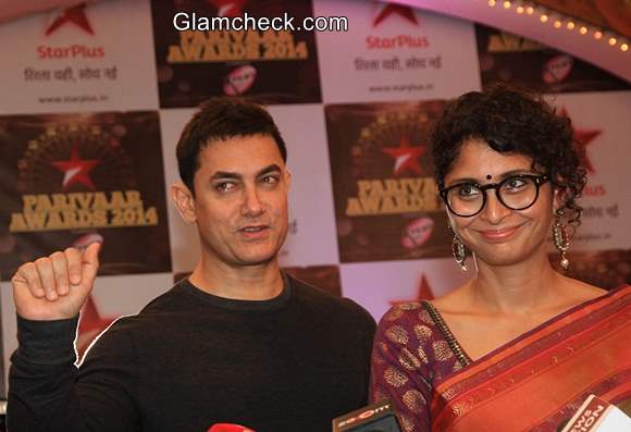 Aamir Khan and Kiran Rao Attend Star Parivaar Awards 2014