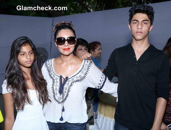 Gauri Khan with Kids Jets to Delhi for Bakery Launch