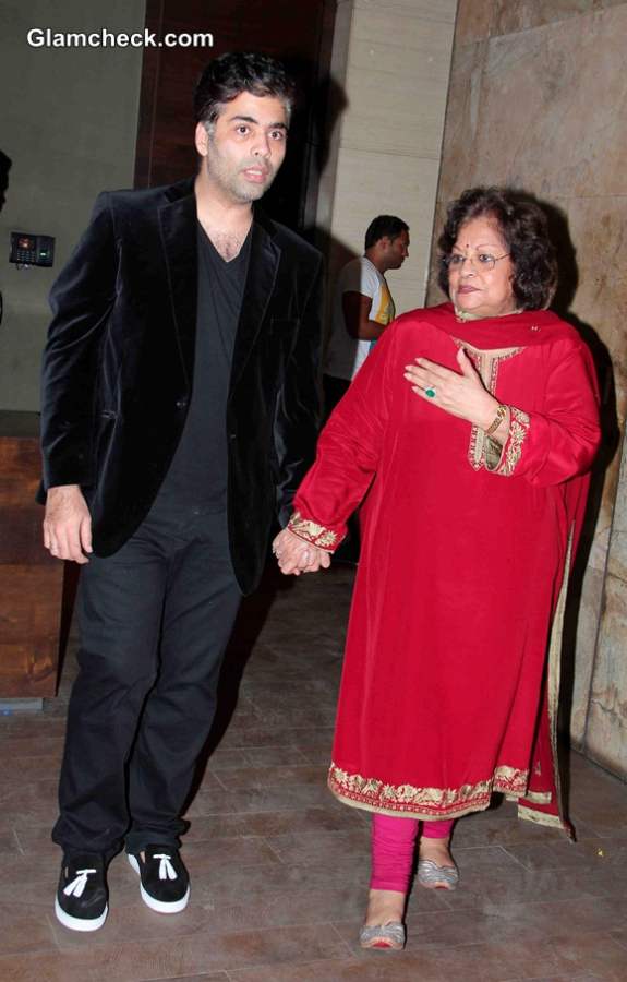 Karan Johar along with his mother Hiroo Johar