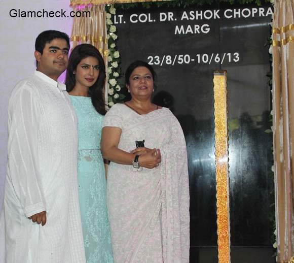 Priyanka Chopra with her mother Madhu Chopra and brother Siddharth Chopra