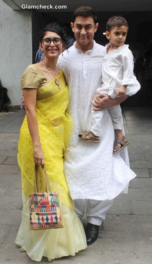 Aamir Khan with wife Kiran Rao and son Azad