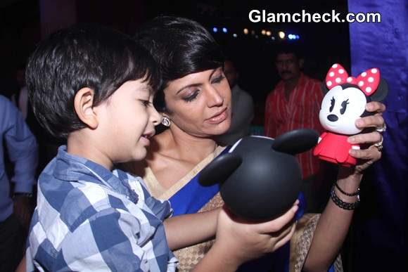 Mandira Bedi with son Vir at Disney cartoon-themed lights for kids Launch