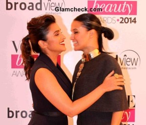 Parineeti Chopra and Neha Dhupia at Vogue Beauty Awards 2014