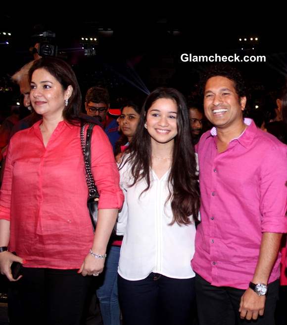 Sachin Tendulkar with wife Anjali and daughter Sara