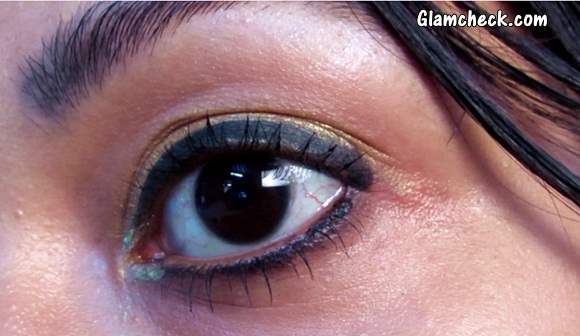 Golden Shimmery Eye Makeup - Indian Youtuber