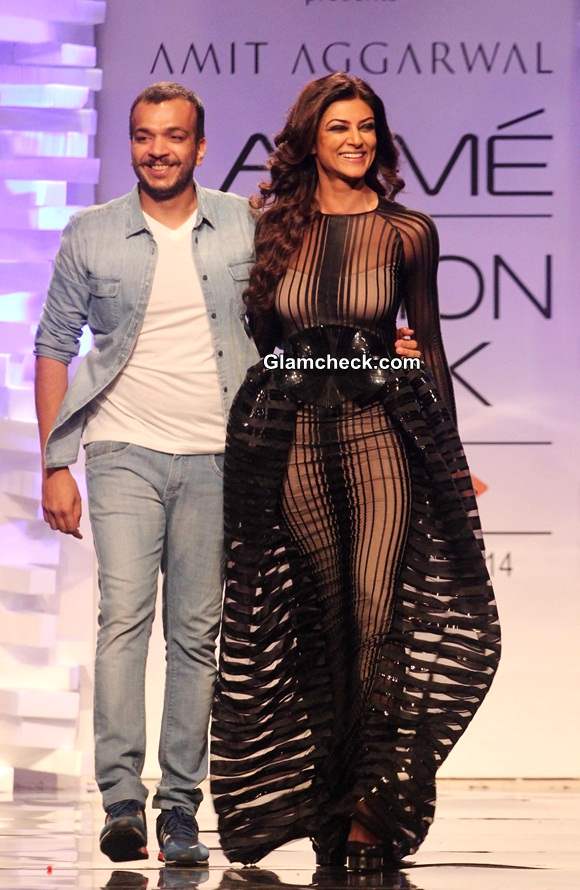 LFW Winter-Festive 2014 Sushmita Sen for Amit Agarwal