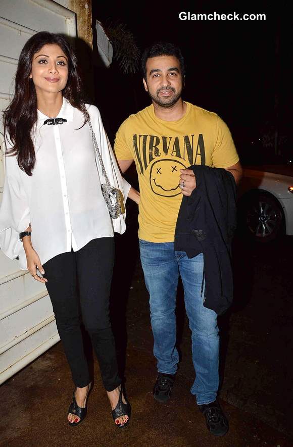 Shilpa Shetty with husband Raj Kundra pics