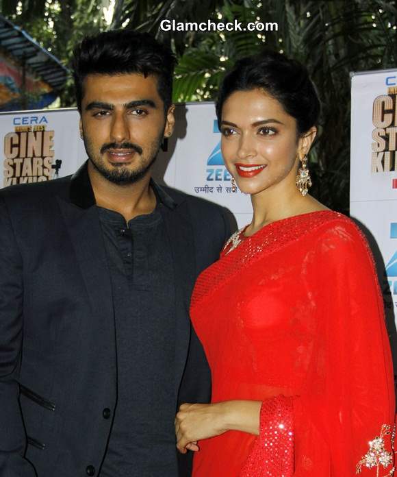 Deepika Padukone and Arjun Kapoor on the sets of Zee Cine Star Ki Khoj