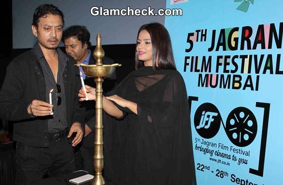 Irrfan Khan and Neetu Chandra at the opening of 5th Jagran Film Festival