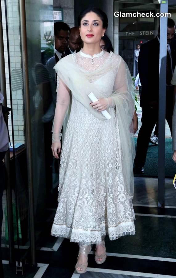 Kareena Kapoor in White Anarkali Festive Look