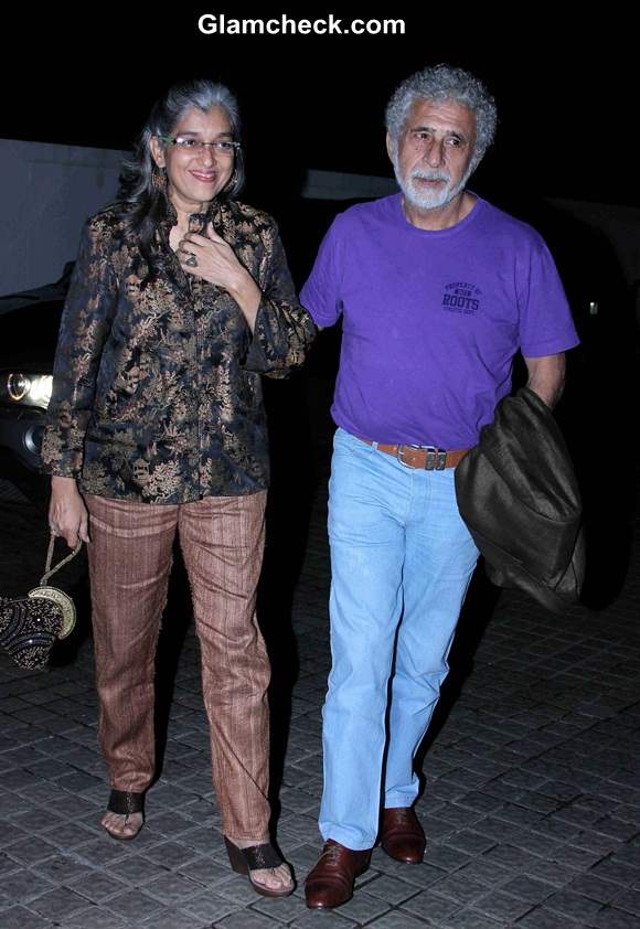 Naseeruddin Shah with his wife and actor Ratna Pathak