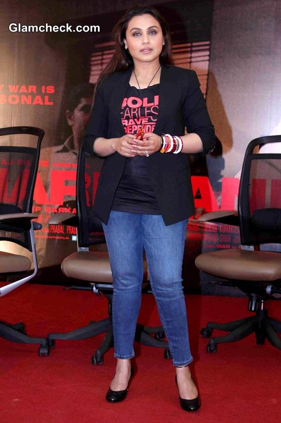 Rani Mukerji Goes Casual for Mardaani Press Meet