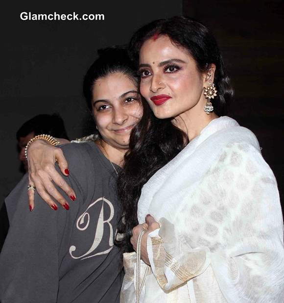 Rekha and Rhea Kapoor at the special screening of film Khoobsurat