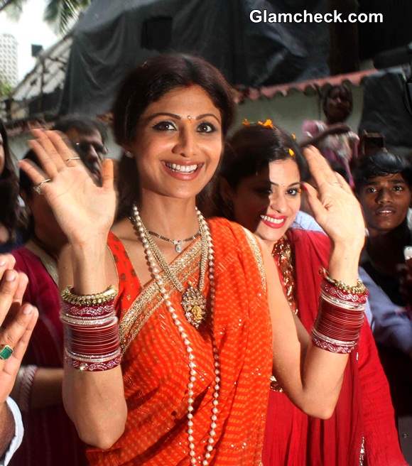 Shilpa Shetty 2014 Pics Traditional Look Ganesh Chaturthi