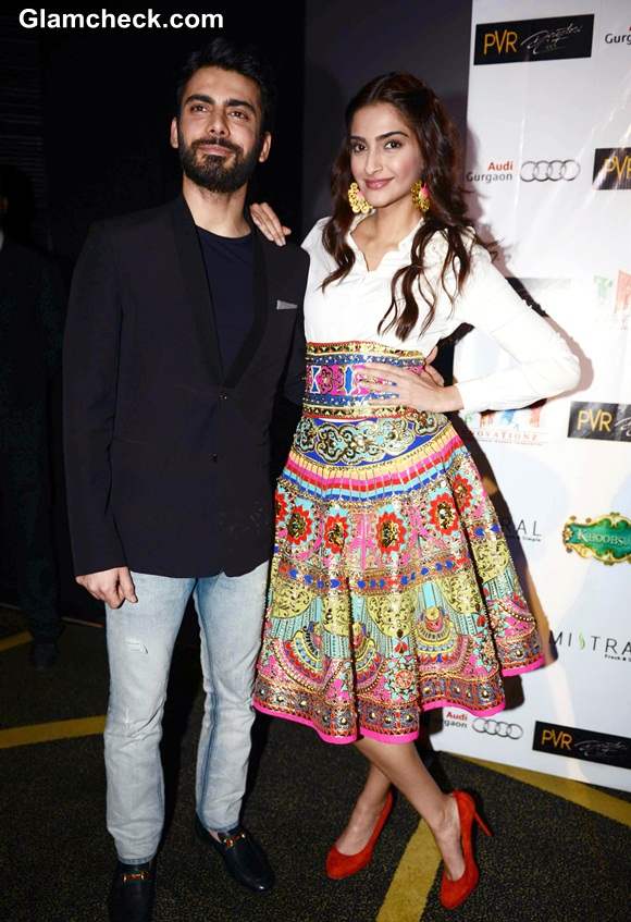 Sonam Kapoor in Manish Arora during Khoobsurat promos