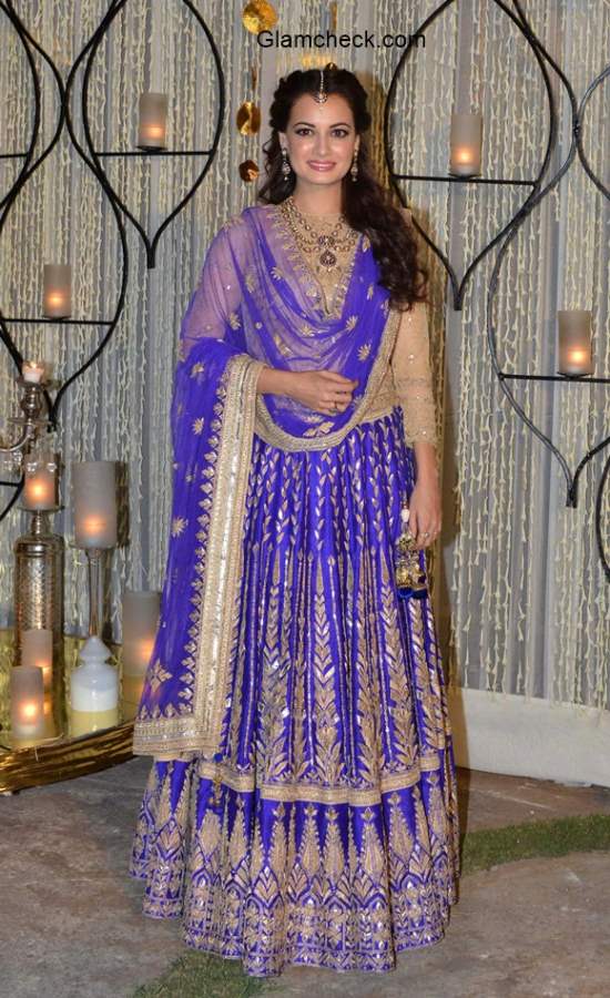 Dia Mirza Sangeet ceremony lehenga pics