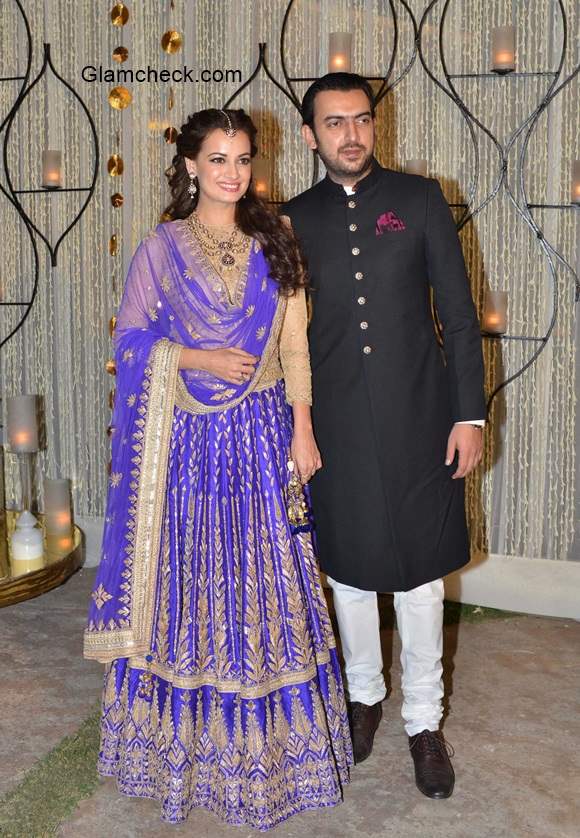 Dia Mirza and Sahil Sangha during their Sangeet ceremony