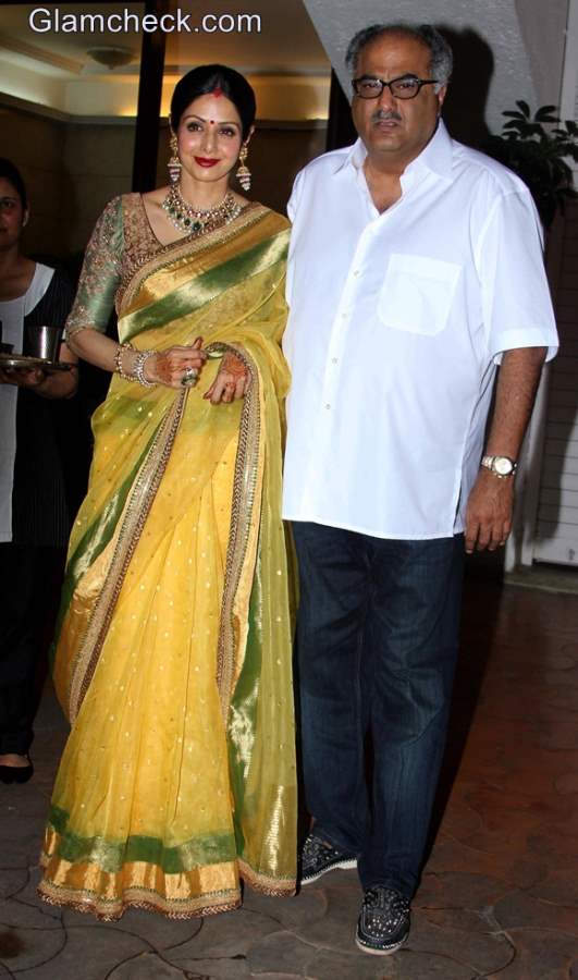 Sridevi in Sabyasachi Sari 2014 for Karva Chaudh