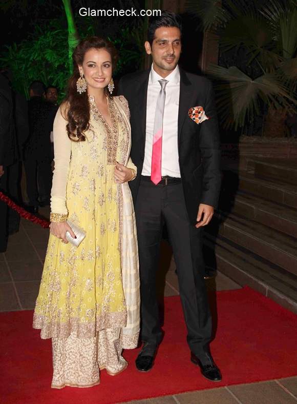 Dia Mirza and Zayed Khan  at Arpita Khan and Aayush Sharma Wedding Reception