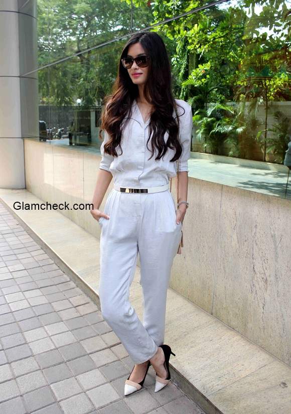 Diana Penty in White Jumpsuit 2014