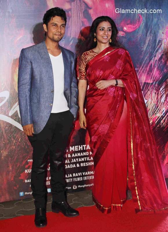 Tabu and Randeep Hooda during the screening of Rang Rasiya