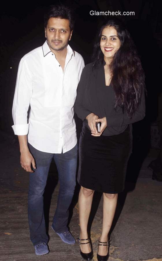 Riteish Deshmukha Genelia DSouza at the Midnight Mass on Christmas Eve