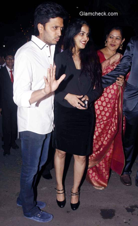 Riteish Deshmukha and Genelia DSouza attends the Midnight Mass on Christmas Eve